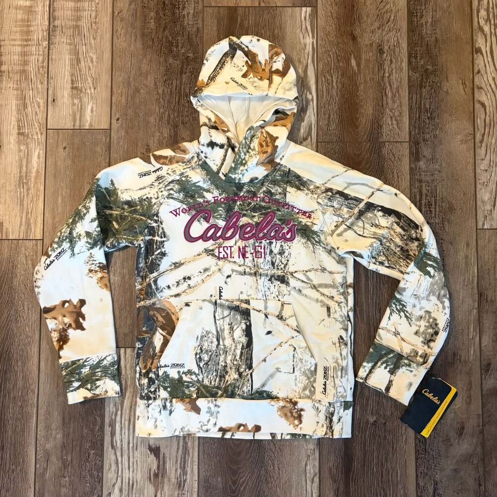 Cabela’s Girls Zonz Woodlands Snow Camo Hoodie NWT Size M